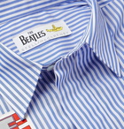 Stella McCartney - The Beatles Appliquéd Striped Cotton-Poplin Shirt - Blue