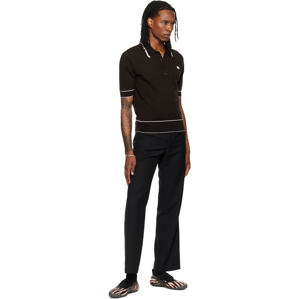 Wales Bonner Brown John Smedley Edition Blessings Polo