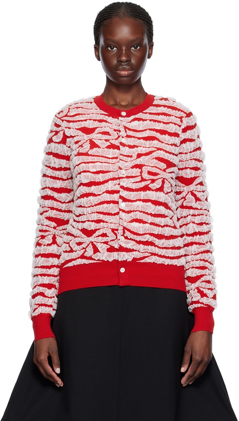 Photo: Comme des Garçons Girl Red Ruched Cardigan