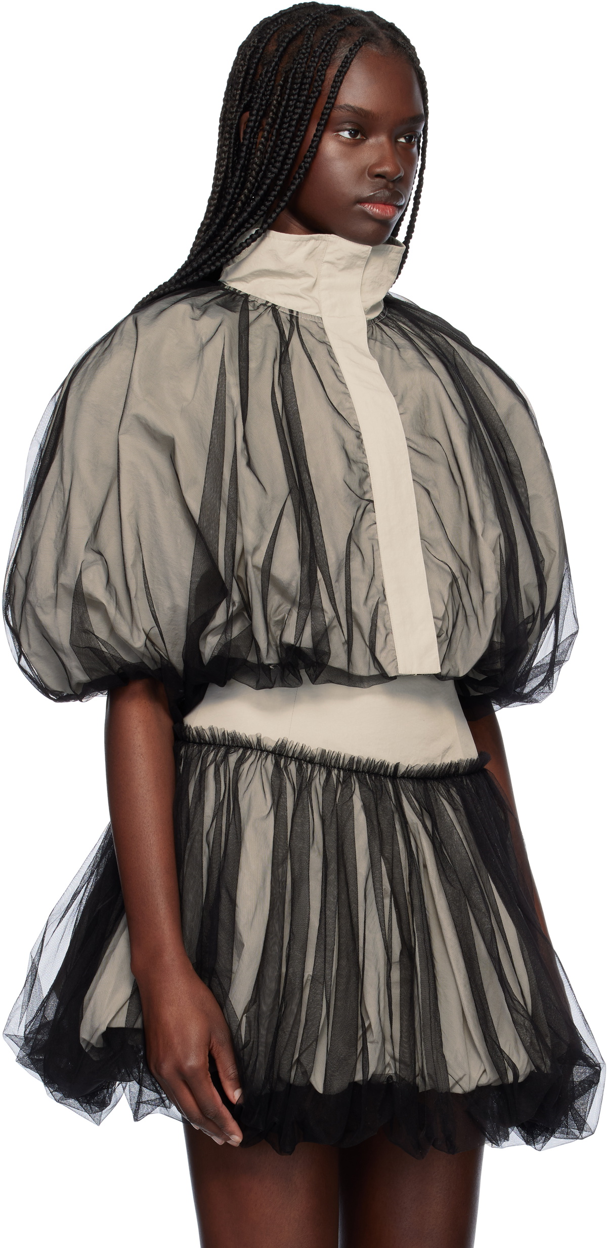 Renaissance Renaissance Gray Tiny Tulle Bomber Jacket