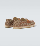 Gucci Horsebit GG Canvas jute-trimmed loafers