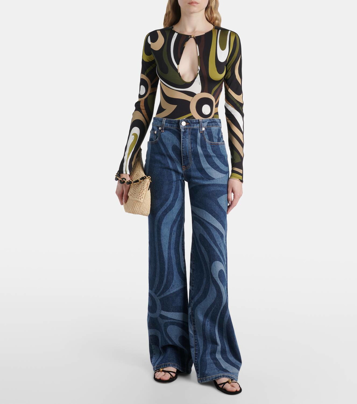 Pucci Marmo printed satin bodysuit