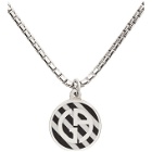 Giorgio Armani Silver Logo Pendant Necklace