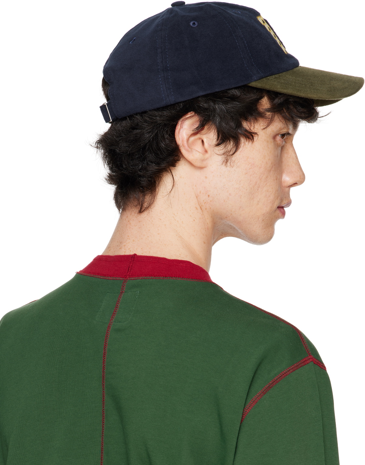 Drake's Navy & Khaki Moleskin Baseball Cap