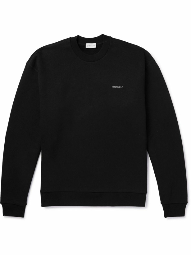 Photo: Moncler - Logo-Appliquéd Cotton-Jersey Sweatshirt - Black