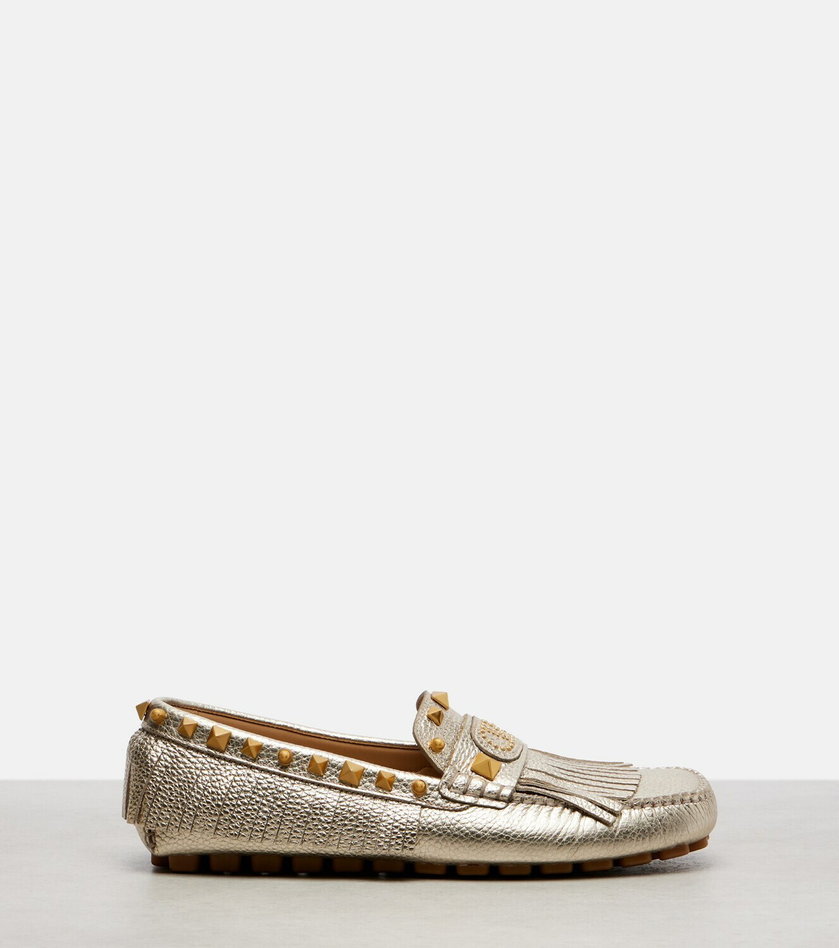 Valentino Garavani Plaster Caster metallic leather loafers
