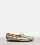 Valentino Garavani Plaster Caster metallic leather loafers