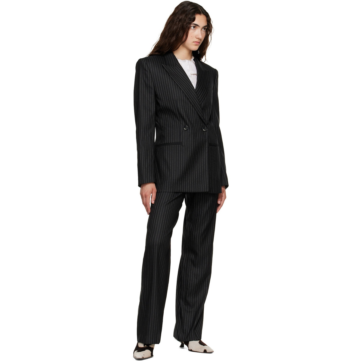 Isabel Marant Black Ranya Stripe Wool Blazer