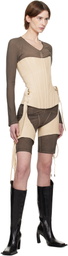 KNWLS Beige Veil Leather Corset