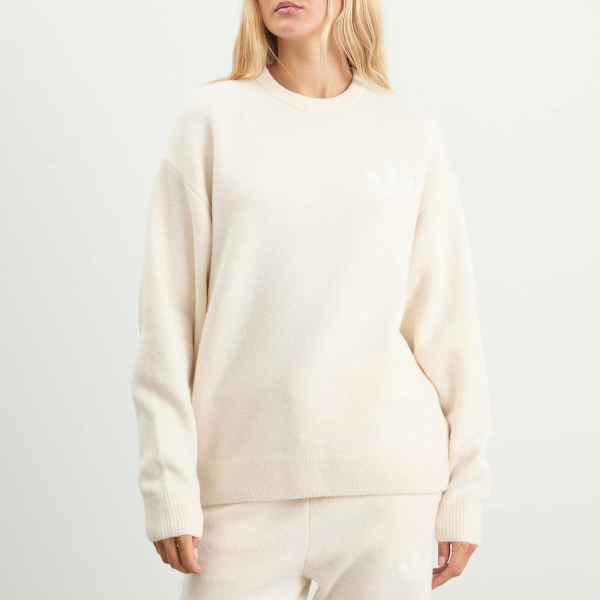 Adidas Women's Knitted Sweatshirt in Wonder White