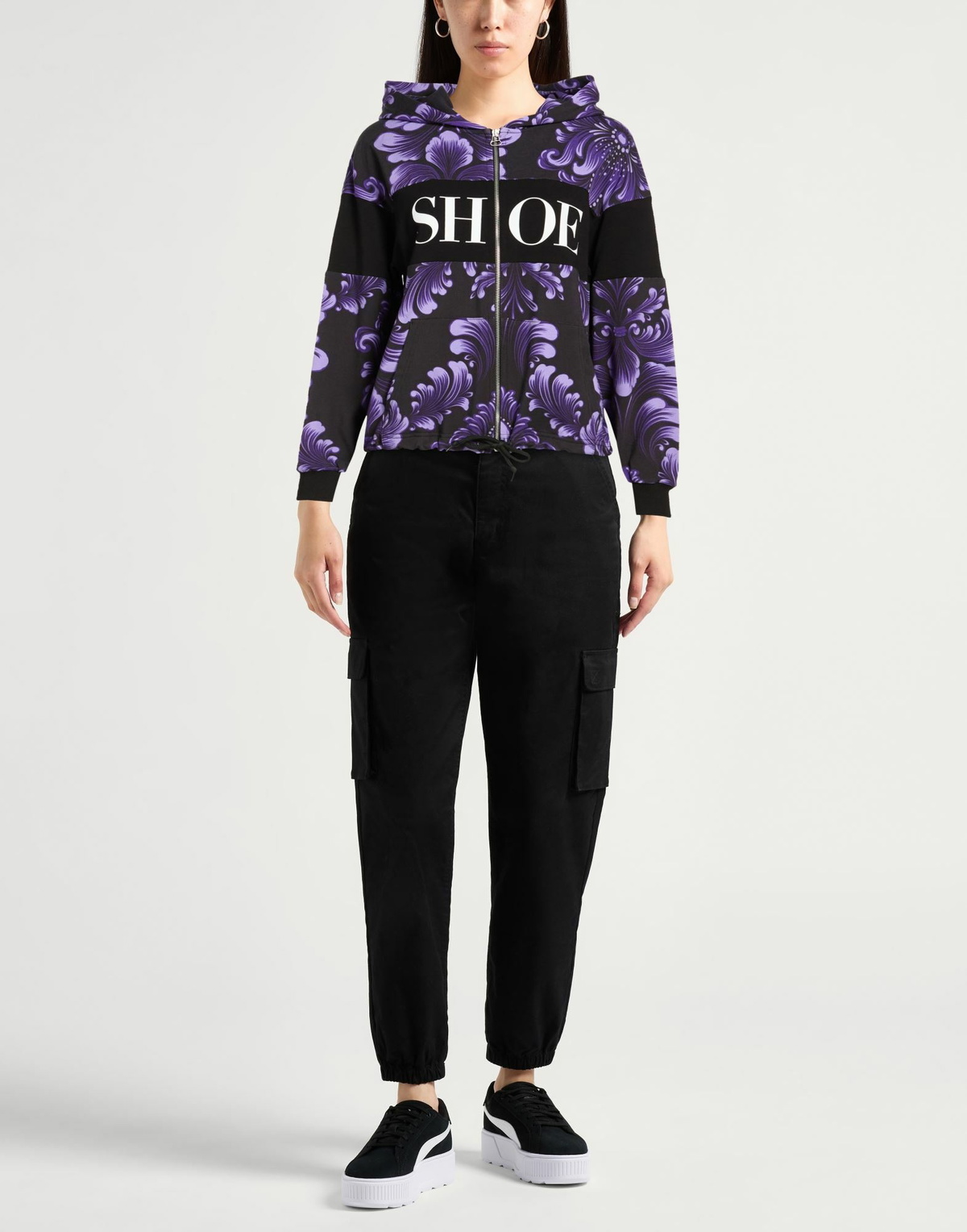 Shoe Womens Sweatshirt in Purple