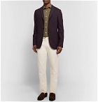 Boglioli - Merlot K-Jacket Slim-Fit Garment-Dyed Felted Wool Blazer - Men - Purple