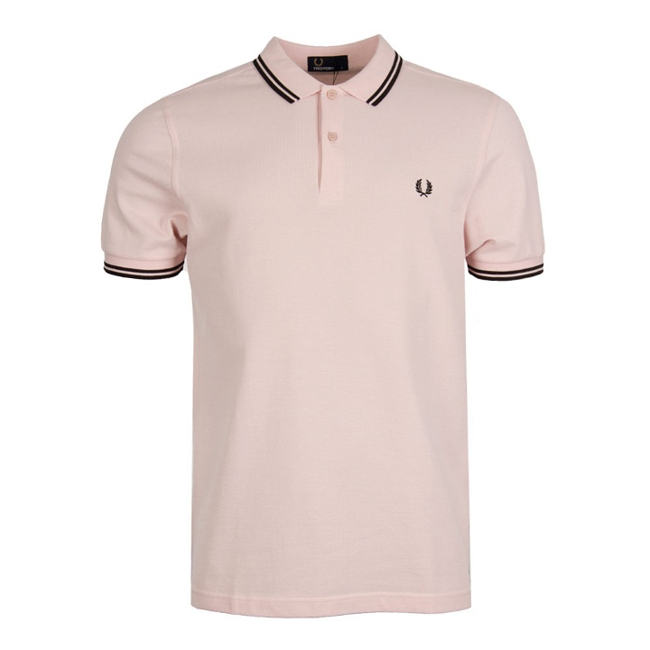 Photo: Tipped Polo Shirt - Faded Pink