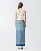 Pinko Lightweight Ribbed Vest Top With Rips Snow White