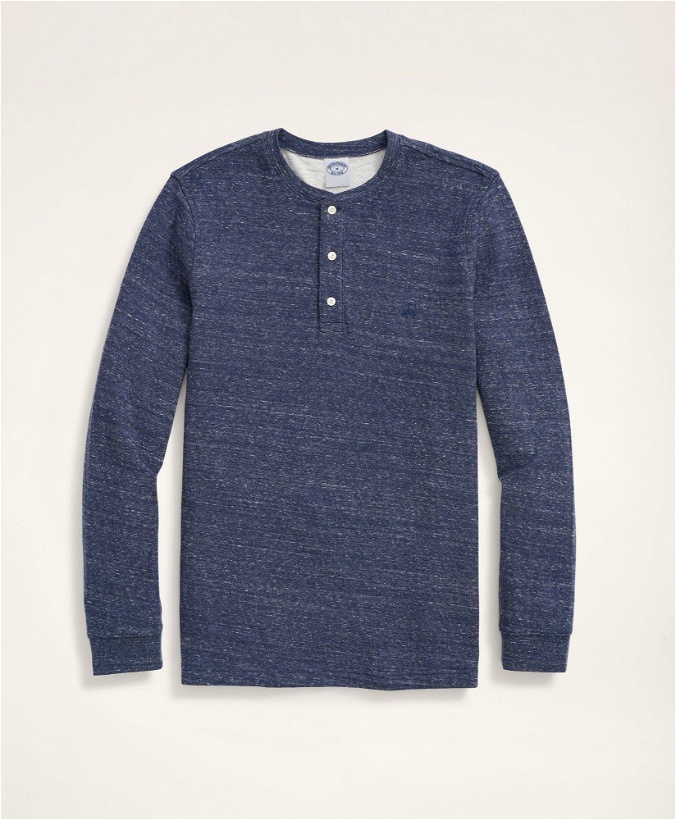 Photo: Brooks Brothers Men's Double-Knit Cotton Jersey Henley | Blue