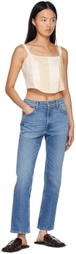 B Sides Blue Field Mid Kick Jeans