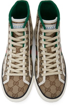 Gucci Beige 'Gucci Tennis 1977' High-Top Sneakers