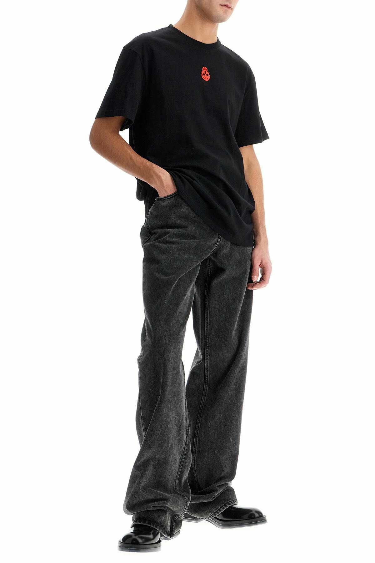 バッグ・カバンその他 Alexander McQueen Low rise baggy jeans Alexander Mcqueen Low Rise Baggy Jeans In Black Washed