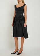 Vivienne Westwood Sunday Logo-embroidered Cotton-poplin Midi Dress Black