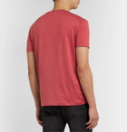 Isaia - Mélange Silk and Cotton-Blend Jersey T-Shirt - Red