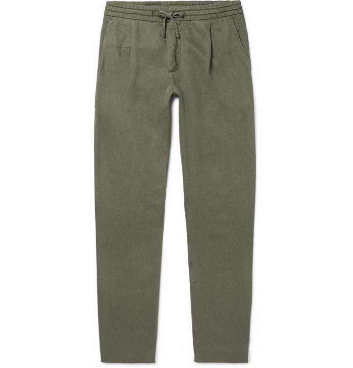 Photo: NN07 - Domenico Tapered Twill Drawstring Trousers - Army green