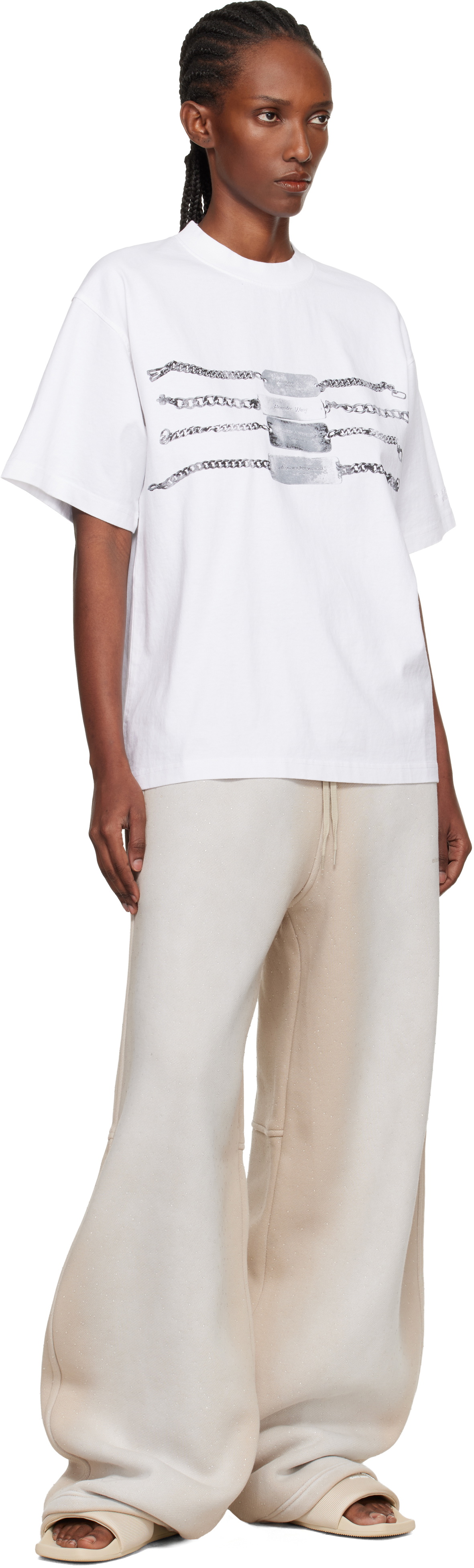 Alexander Wang Gray Crystal Washed Terry Sweatpants