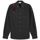 Alexander McQueen Men's Tape Logo Harness Shirt in Black