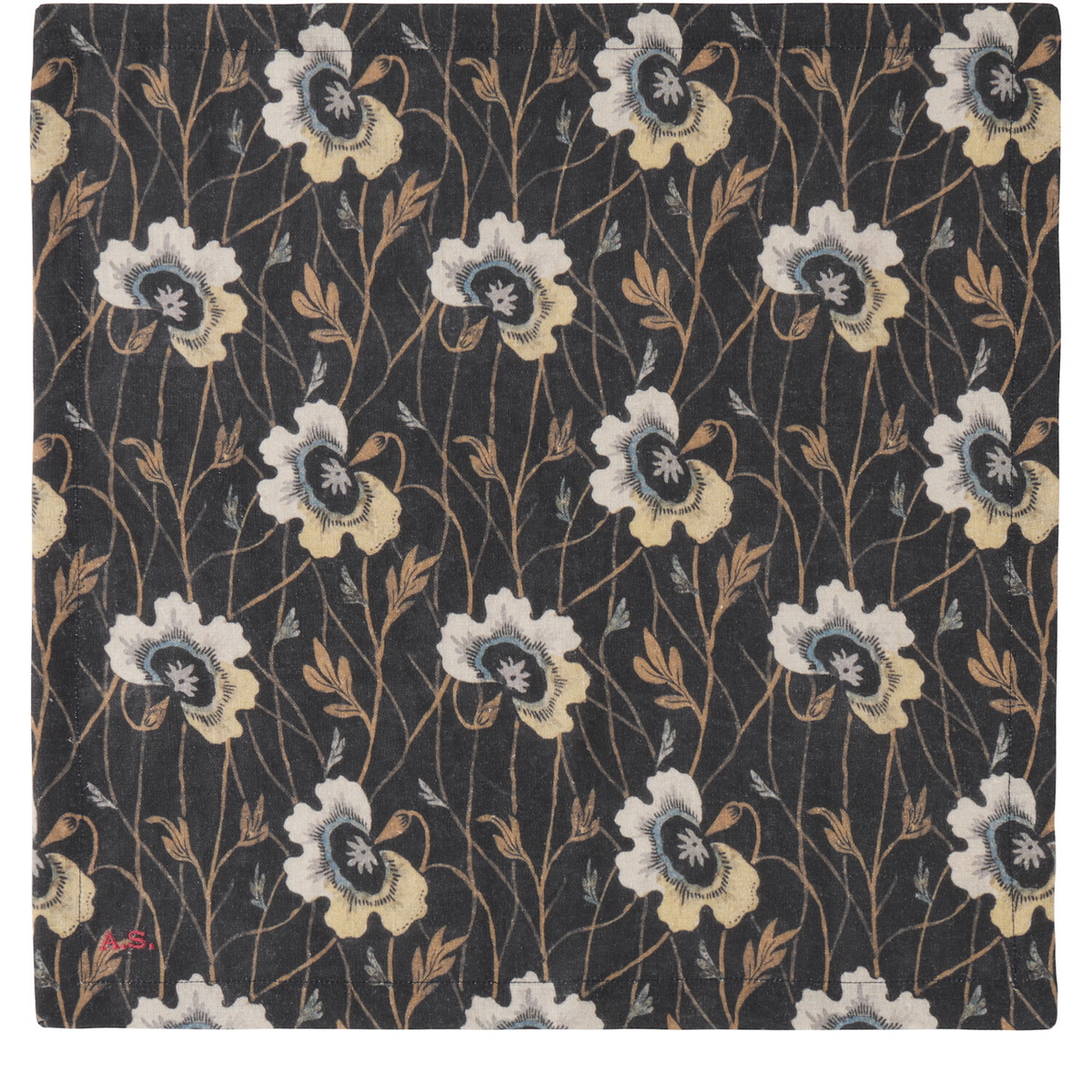 Autumn Sonata Four-Pack Black & Beige Berit Napkins