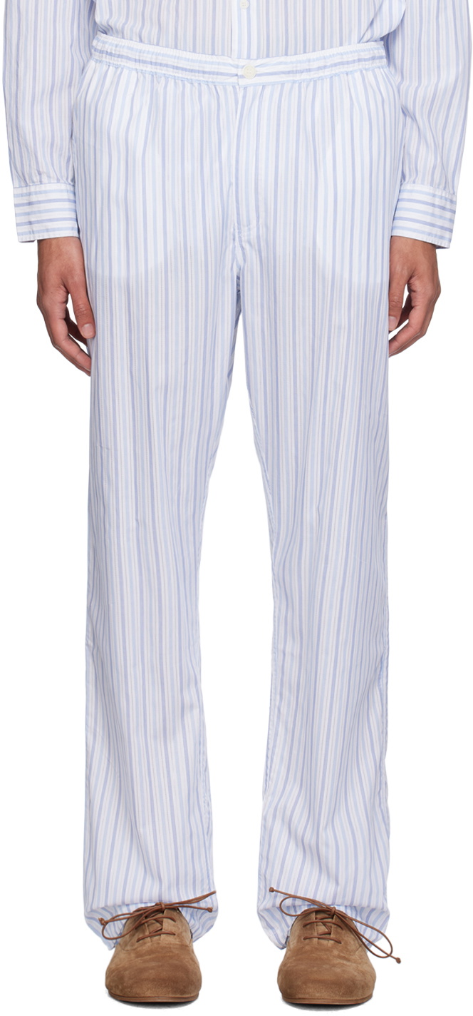 Soulland Blue & White Fadi Trousers