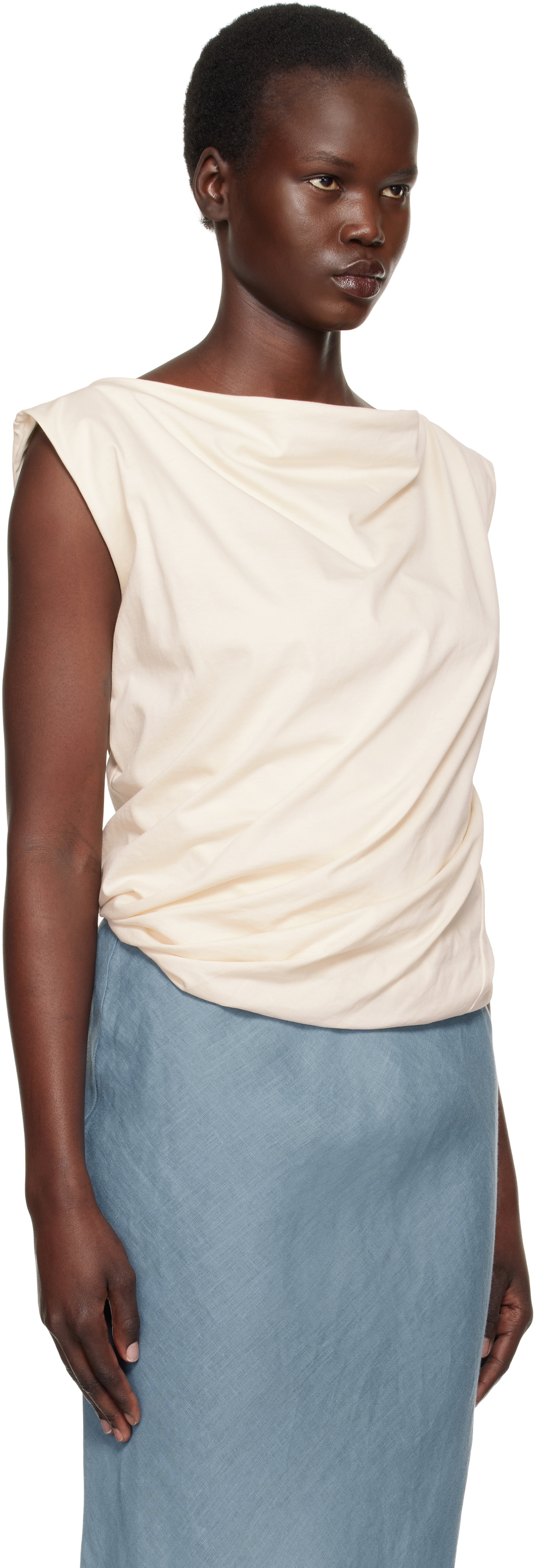 Baserange Off-White Turn Tank Top Baserange