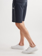 HUGO BOSS - Logo-Embroidered Tech Cotton-Blend Drawstring Shorts - Blue