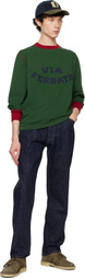 Drake's Green 'Via Ferrata' Cotton Long-Sleeve Hiking T-shirt