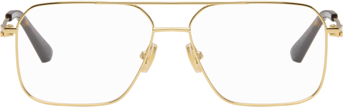 Bottega Veneta Gold Split Glasses