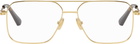 Bottega Veneta Gold Split Glasses