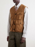 Drake's - Cotton-Drill Utility Vest - Brown