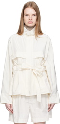 ISSEY MIYAKE Off-White Crumpled U Blouson Jacket
