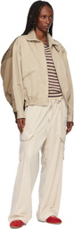Maison MIHARA YASUHIRO Beige & Khaki Front Back Combined Zip-Up Jacket