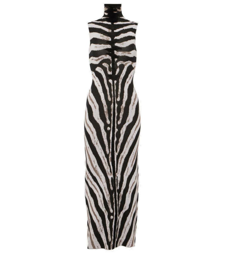 Photo: The Attico Zebra-print high-neck midi dress