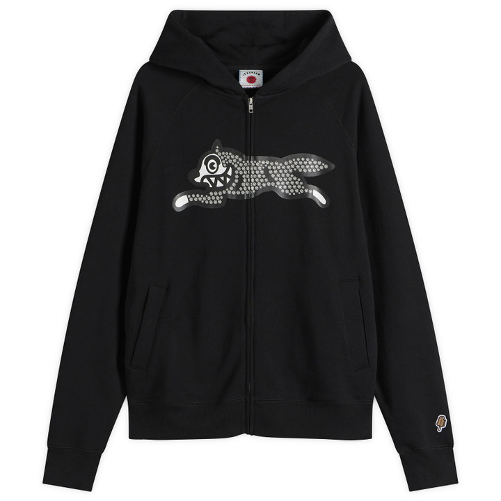 Photo: ICECREAM Men's Glitter Running Dog Zip Through Hood in Black