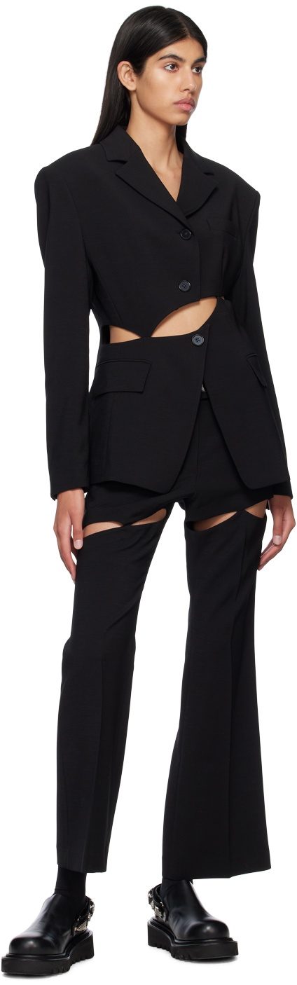 J KOO Black Cutout Trousers