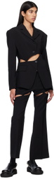 J KOO Black Cutout Trousers
