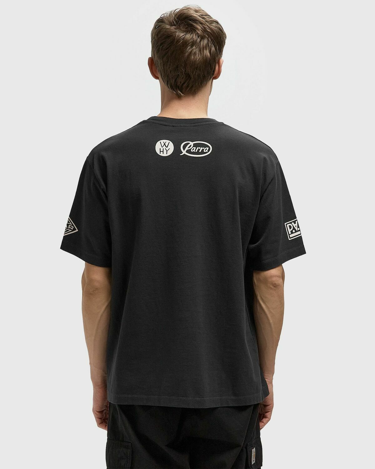 By Parra MEDIA TRAINING TEE Black Mens Shortsleefe