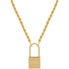 Heron Preston Gold Padlock Necklace
