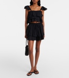 Poupette St Barth Anya ruffled cotton crop top