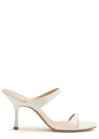 Stuart Weitzman Nudist 85 Patent Leather Mules Tan