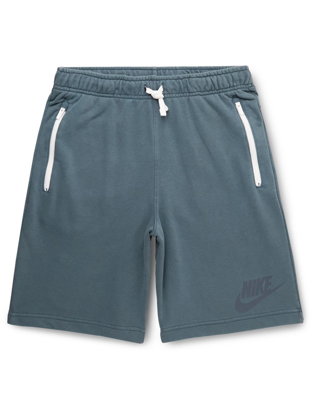 Photo: Nike - Sportswear Essentials Logo-Print Cotton-Blend Jersey Shorts - Blue