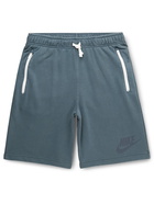 Nike - Sportswear Essentials Logo-Print Cotton-Blend Jersey Shorts - Blue