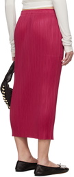 PLEATS PLEASE ISSEY MIYAKE Pink June New Colorful Basics 4 Midi Skirt