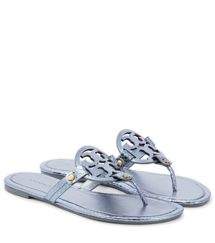 Photo: Tory Burch Miller metallic leather thong sandals