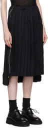 Black Comme des Garçons Black Pleated Midi Skirt